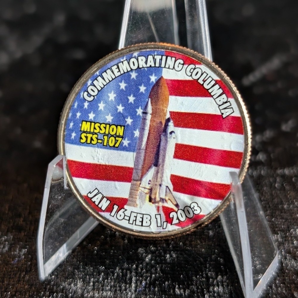 Colorized Kennedy Half Dollar Space Series Columbia Mission STS-107 Novelty Coin